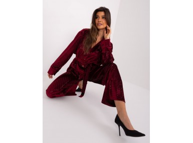Ensemble avec chemise et pantalon - bordeaux