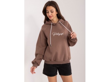 Sweat à capuche en coton - marron