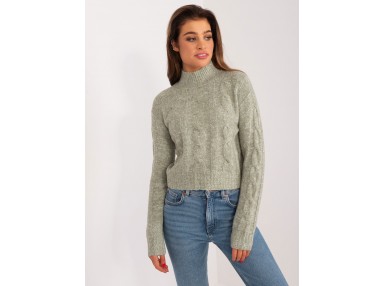 Pull en maille torsadée - pistache