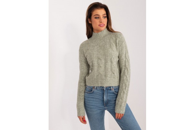 Pull en maille torsadée - pistache