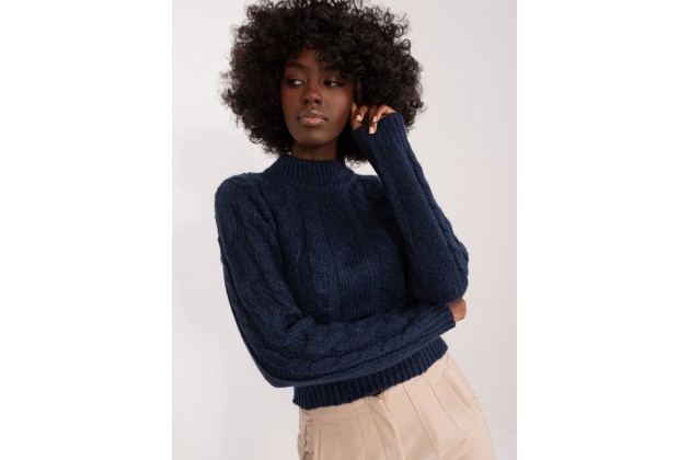 Pull en maille torsadée - marine