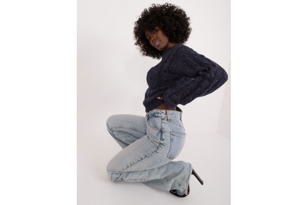 Pull en maille torsadée - marine
