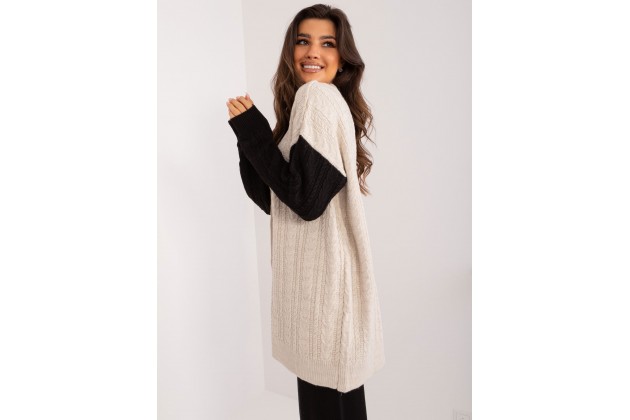 Gilet col V d'un - noir et beige