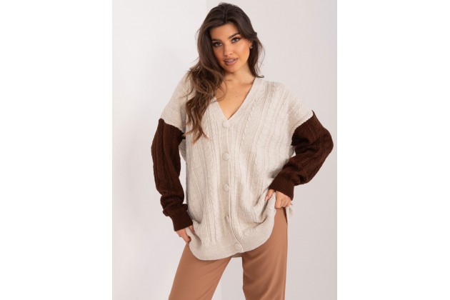 Gilet col V d'un - marron