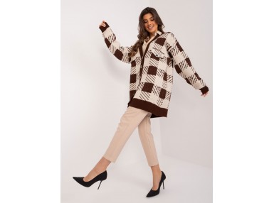 Cardigan à carreaux - marron
