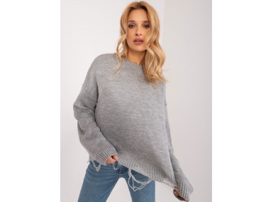 Pull oversize en maille - gris