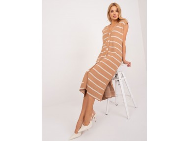 Robe pull en maille - chameau