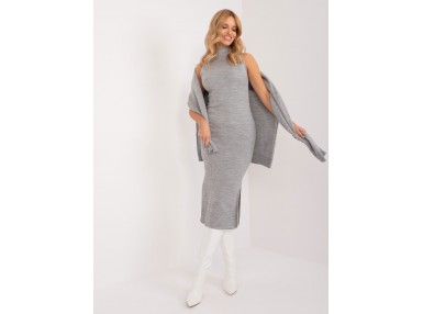 Ensemble avec pull et robe - gris