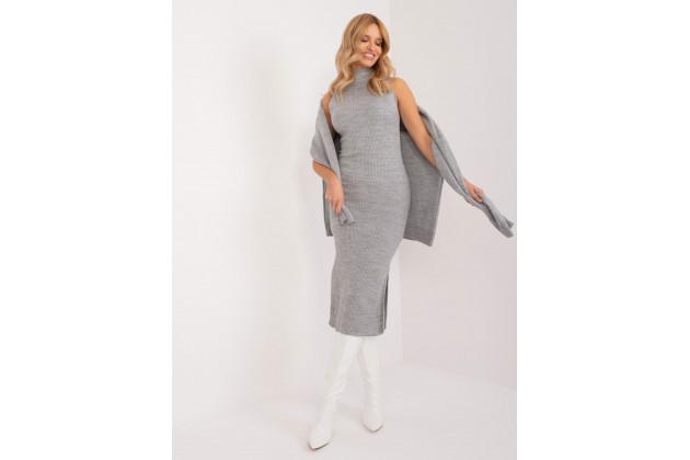 Ensemble avec pull et robe - gris