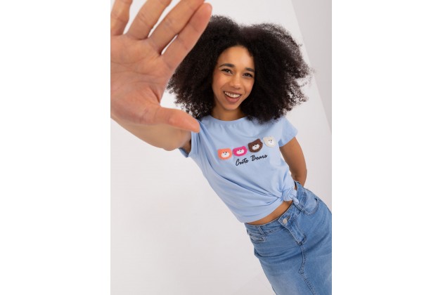 T-shirt en coton - bleu clair