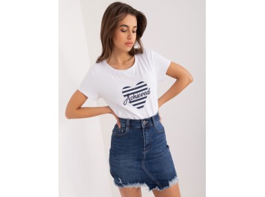 T-shirt en coton - blanc et marine