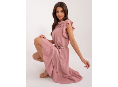 Robe mi-longue ample - rose