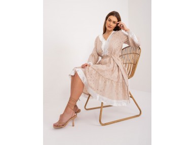 Robe brodée - beige