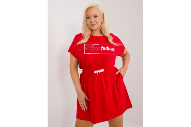 Robe en coton - rouge