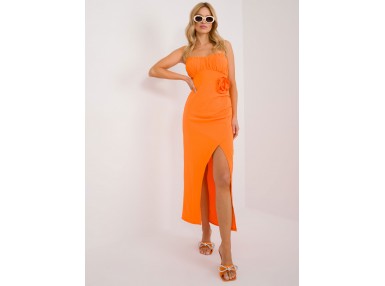Robe mi-longue - orange