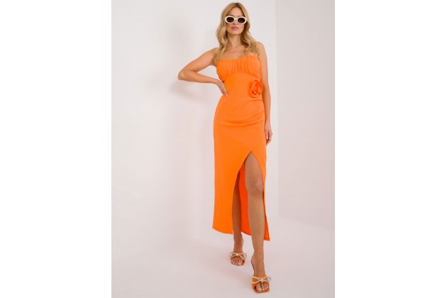 Robe mi-longue - orange