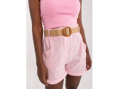 Short en lin - rose clair