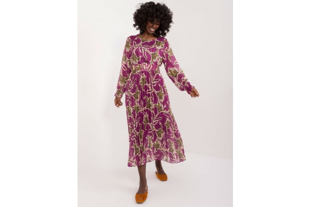 Robe longue à imprimé fleuri - violet