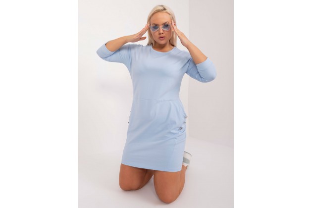 Robe en coton - bleu clair