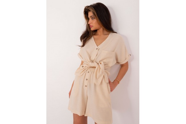 Ensemble avec chemise et short - beige clair