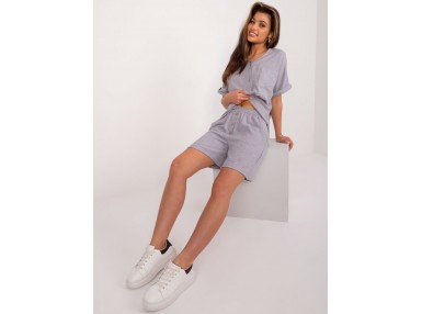Ensemble avec chemise et short - gris