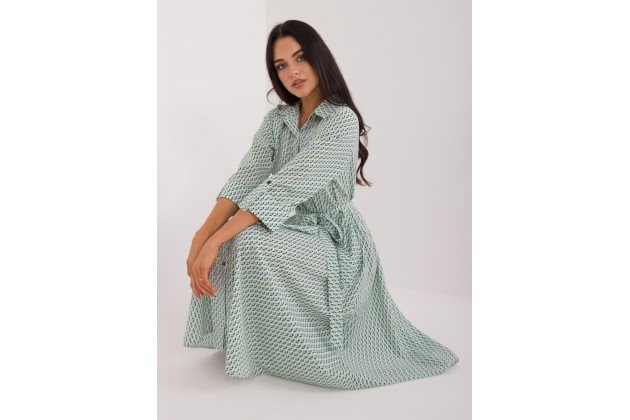 Robe mi-longue à imprimé - vert