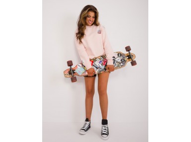 Sweat-shirt col rond - rose clair