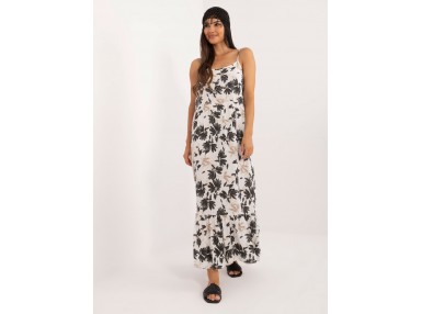 Robe d'été avec un imprimé - noire