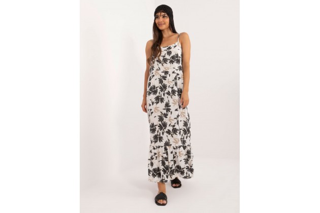 Robe d'été avec un imprimé - noire