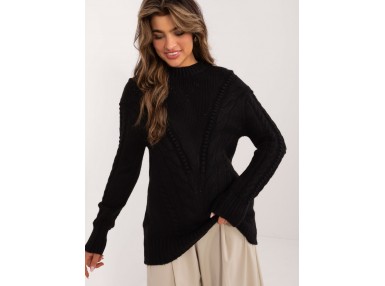 Pull en maille torsadée - noir