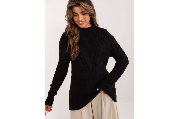 Pull en maille torsadée - noir
