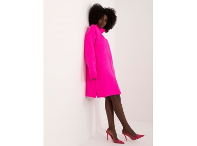 Robe tunique courte à col roulé - rose clair