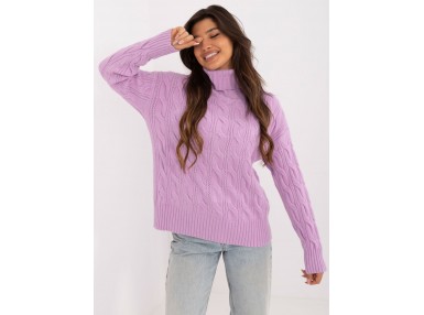 Pull en maille torsadée - violet
