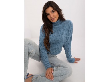 Pull en maille torsadée - bleu