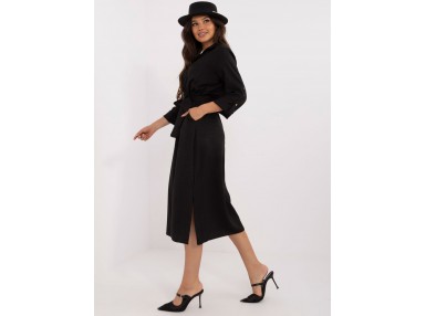 Robe ajustée en coton - noire