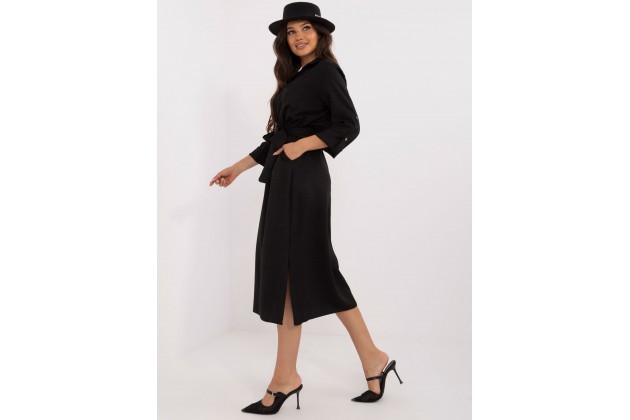 Robe ajustée en coton - noire