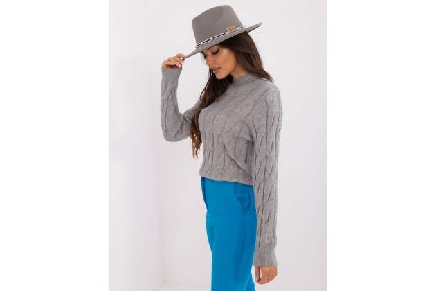 Pull en maille torsadée - gris