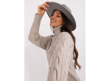 Pull en maille torsadée - gris clair