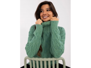 Pull en maille torsadée - pistache