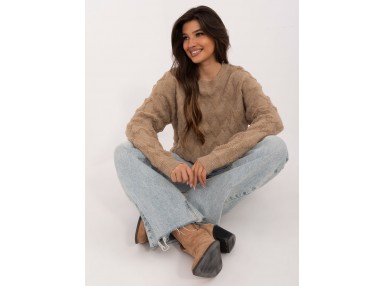 Pull en maille - beige foncé