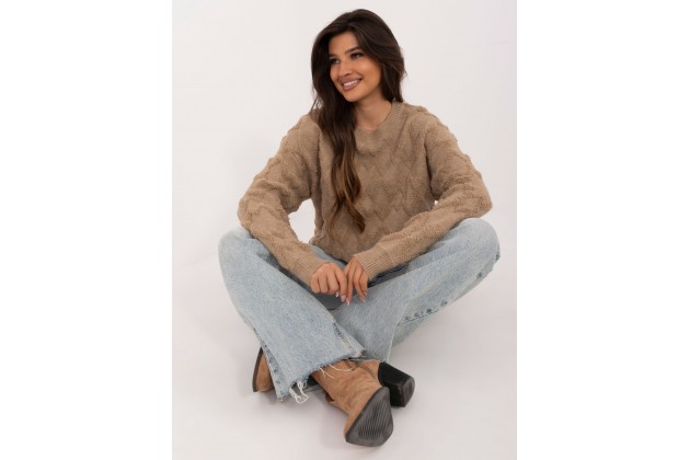 Pull en maille - beige foncé
