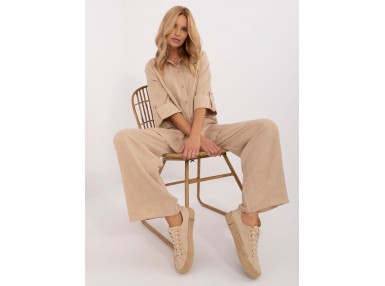 Ensemble avec chemise et pantalon - chameau