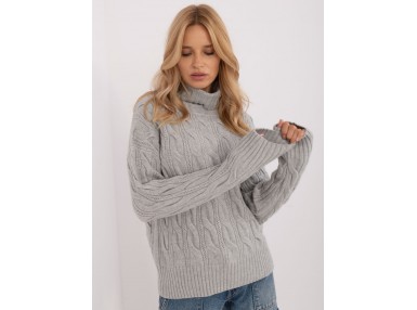 Pull en maille torsadée - gris