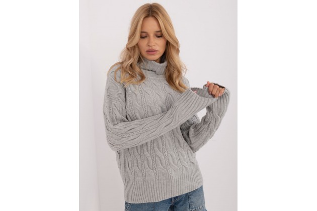 Pull en maille torsadée - gris