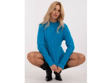 Pull en maille torsadée - bleu