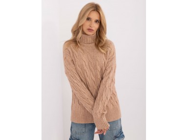 Pull en maille torsadée - chameau