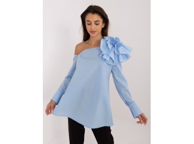 Chemisier avec une fleur - bleu