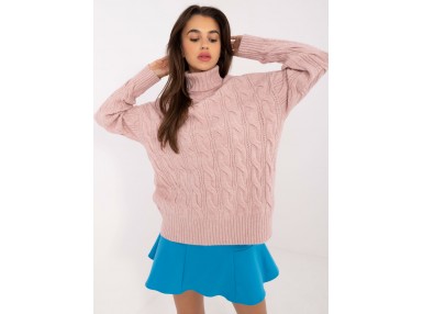 Pull en maille torsadée - rose clair