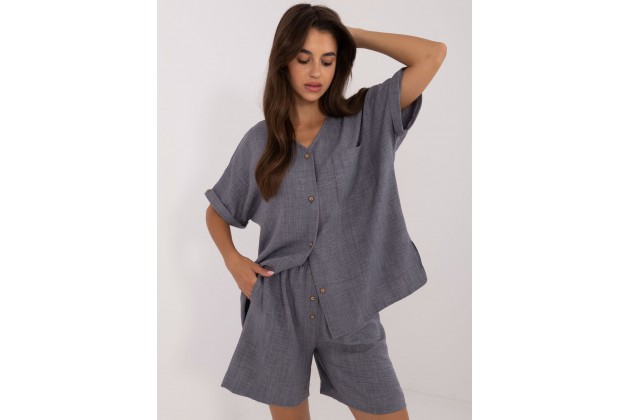 Ensemble avec chemise et short - gris