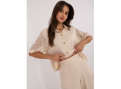 Ensemble avec chemise et pantalon - beige